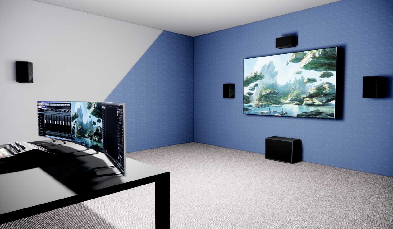 電視臺(tái)全景聲LED直視顯示審片室（20-40m2）